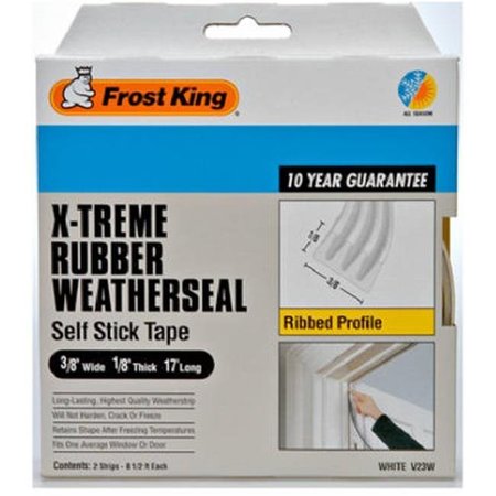 THERMWELL PRODUCTS Thermwell V23WA 0.38 x 0.12 in. x 17 ft. Premium Weather Strip - White 379985